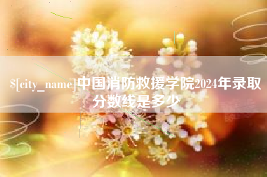 黔西南中国消防救援学院2024年录取分数线是多少