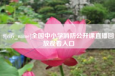 黔西南全国中小学消防公开课直播回放观看入口