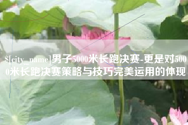 黔西南男子5000米长跑决赛-更是对5000米长跑决赛策略与技巧完美运用的体现