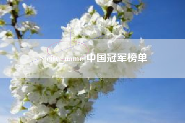 黔西南中国冠军榜单
