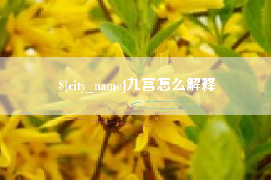 黔西南九宫怎么解释